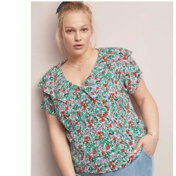 Maeve by Anthropologie Tops - MAEVE by Anthropologie Austen Collared Blouse Floral Boho Fairy Plus Size 18